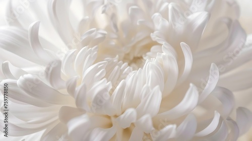 Generative AI : Closeup abstract white chrysanthemum flower background. © The Little Hut