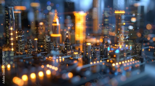 A close look at the city model implemented in augmented reality.