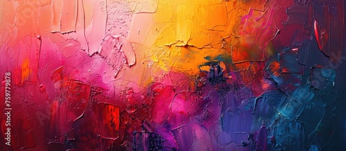 Abstract and colorful texture on canvas.