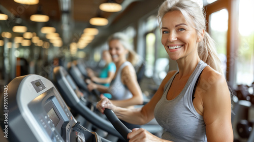 Defying the Decades: Senior Fitness Inspiration at Modern Gym, generated by IA 