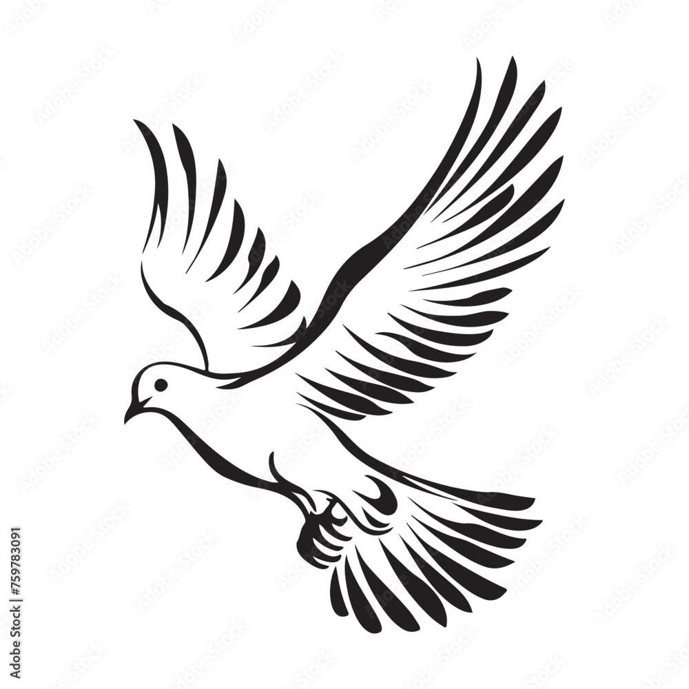 Dove of Peace Vector, isolated on white background Dove of Peace Vector, isolated on white background