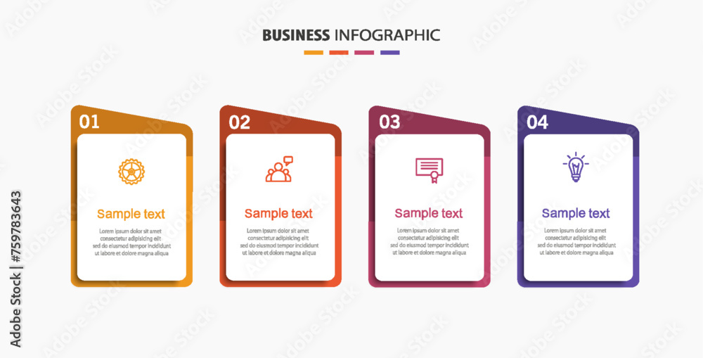 Infographic design template with icons and 4 options or steps. Can be used for process diagram, presentations, workflow layout, flow chart, info graph Infographic design template with icons and 4 options or steps. Can be used for process diagram, presentations, workflow layout, flow chart, info graph