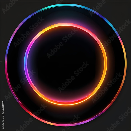 Rainbow Radiance: Exploring the Artistry of Rainbow Neon Circles(Generative AI)