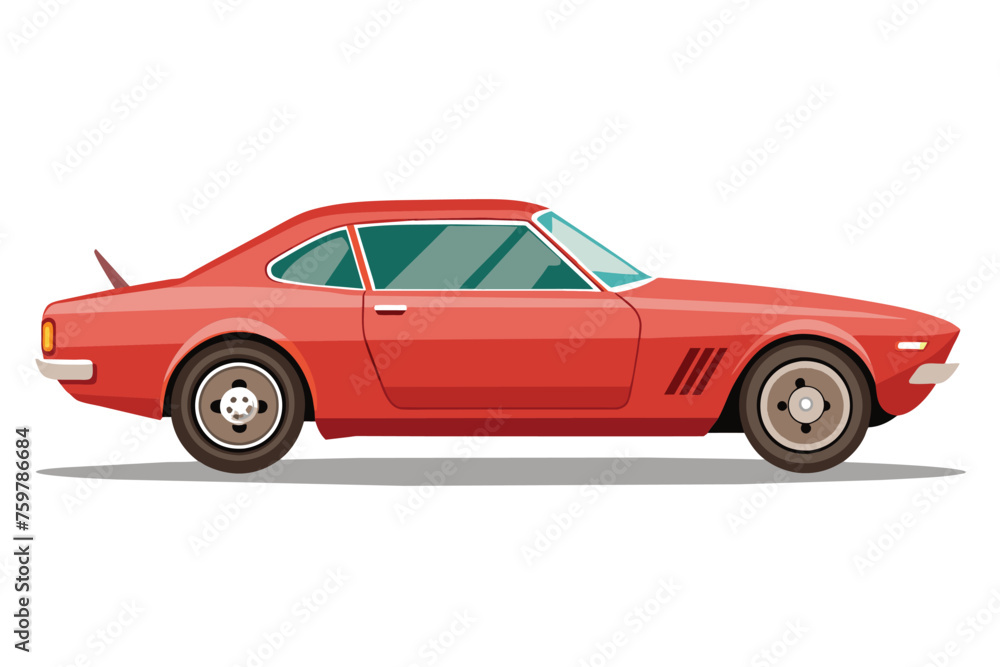 Red convertible vector illustration artwork