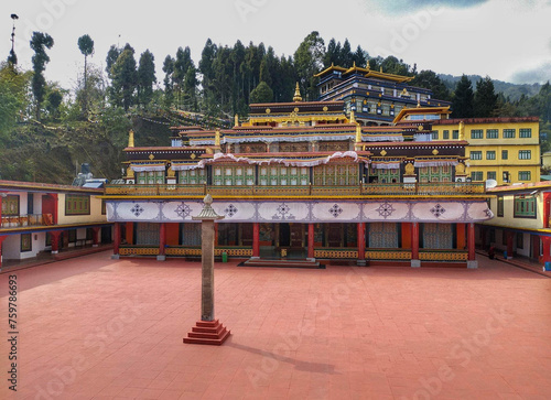 Beautiful Premise of Rumtek Dharma Chakra Centre located in the Indian state of Sikkim near the capital Gangtok photo