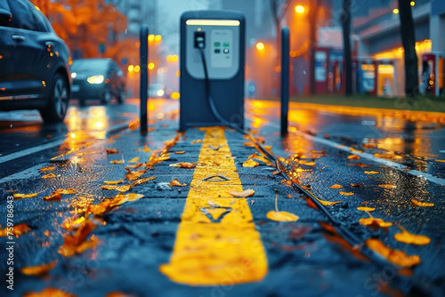 Electric Future, EV charging point sign, Clean Energy Transition photo