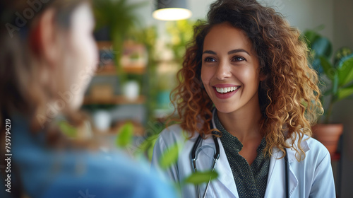 Family Practice Doctor with a Bright Smile in Plant-Filled Office