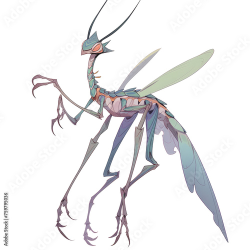 An illustration of a flying ichneumon wasp