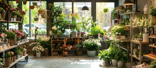 Flower Shop Interior Decor and Plants Display 