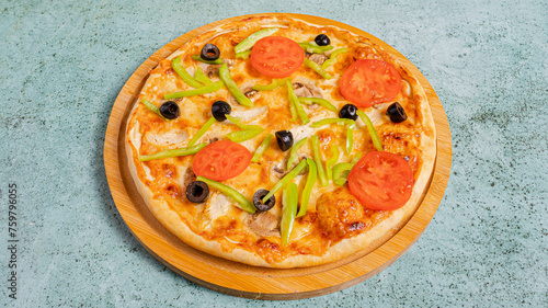 Vegetables and mushrooms pizza