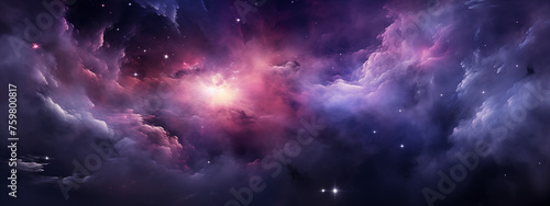 Cosmic Nebula and Starlight Illumination