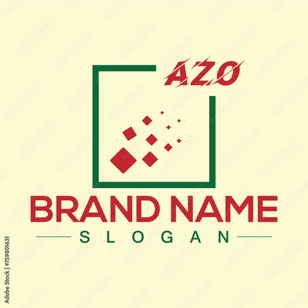 Fototapeta premium Abstract letter AZO logo design template for company