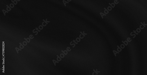 Abstract Smooth elegant black satin Textile texture Silk luxurious background design with noise