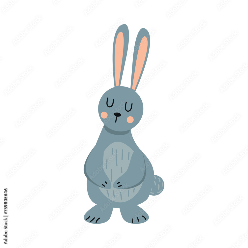 Fototapeta premium Happy Easter Bunny Vector illustration. Cute Rabbit cartoon character.