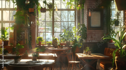 Sunlit Cafe Ambiance