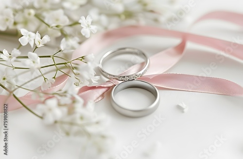 wedding bouquet and rings generaive AI 