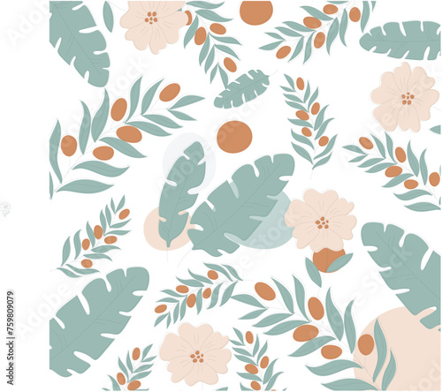 Hand drawn muted colors pattern design