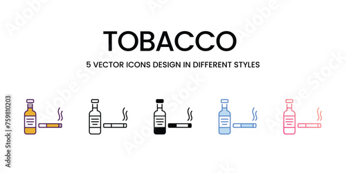 Tobacco icons set vector illustration. vector stock,