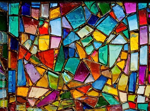 Stained glass multicolored texture background