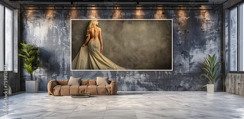 Modern Room Interior with Blank Poster Frame Mockup © Rabbi