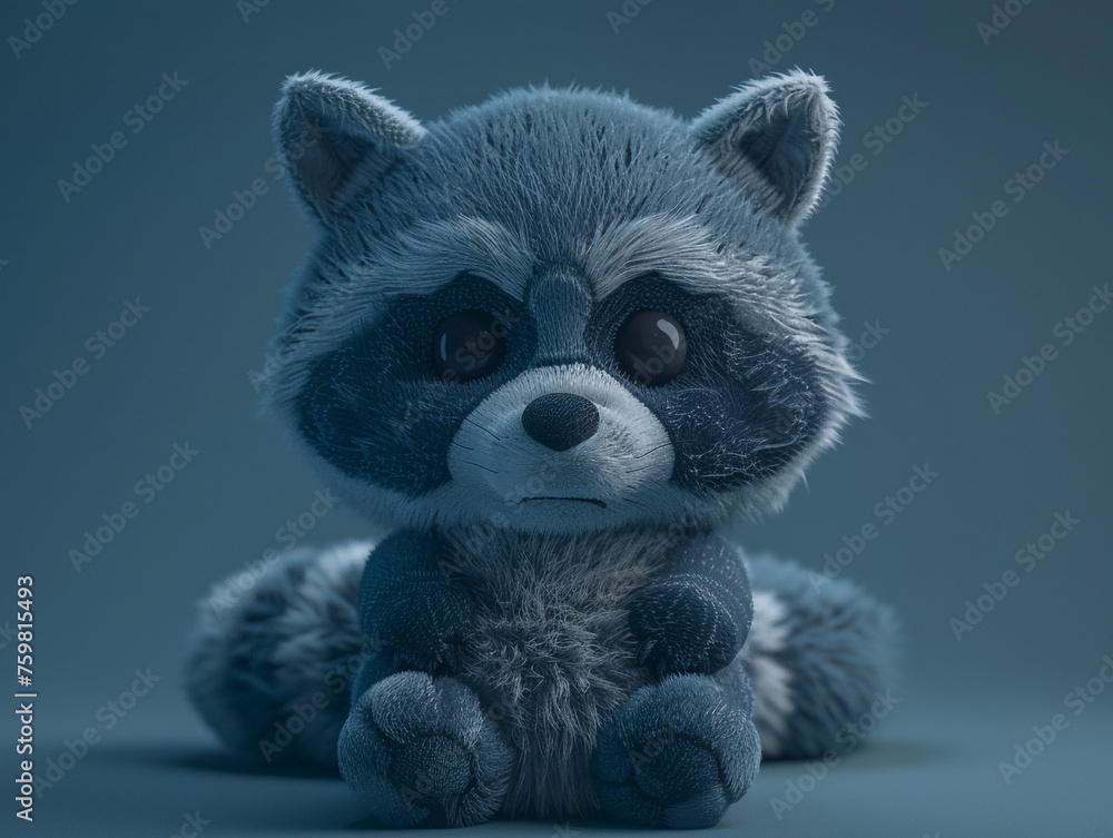 A squishy plush toy with a cute raccoon character. Has a soft surface and is loved by children. A squishy plush toy with a cute raccoon character. Has a soft surface and is loved by children.