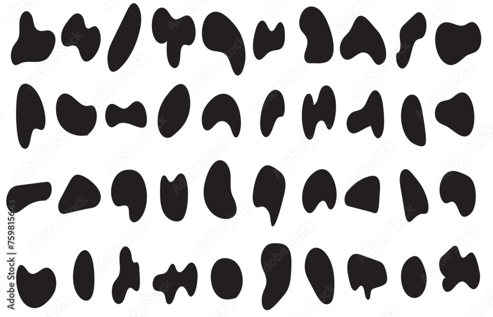 Black blob shapes, abstract organic forms, Modern blob shape design elements isolated on white background. Unique, artistic, creative, trendy, stylish, versatile. vector illustration. EPS 10 Black blob shapes, abstract organic forms, Modern blob shape design elements isolated on white background. Unique, artistic, creative, trendy, stylish, versatile. vector illustration. EPS 10