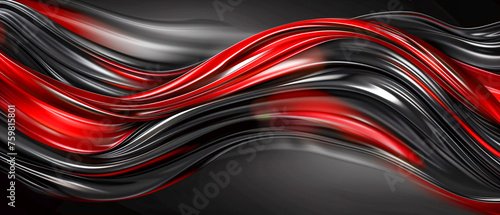 Modern Wave Abstraction, Red and Black Design, Futuristic Background for Creative Concepts