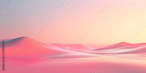 Beautiful pink sand dunes at sunset background  3d render illustration - Ai generated