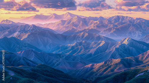 Mountain Peaks at Sunset: Dramatic Light, Fog, and the Beauty of Natures Landscape © Rabbi