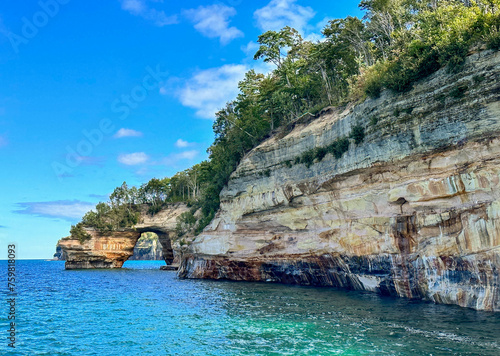 Pictured Rocks National Lakeshore hugs the south shore of Lake Superior in Michigan’s Upper Peninsula