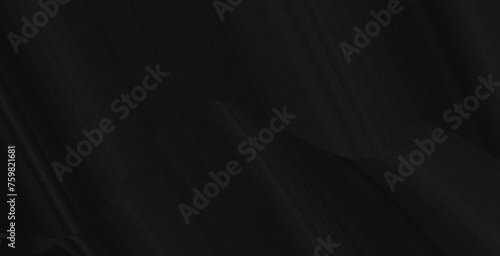 Abstract Smooth elegant black satin Textile texture Silk luxurious background design with noise photo