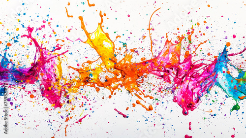 A colorful splash of paint on a white background
