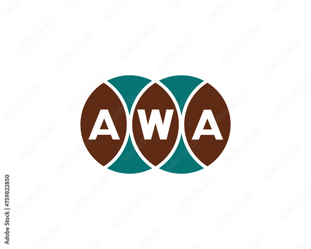 AWA logo design vector template AWA logo design vector template
