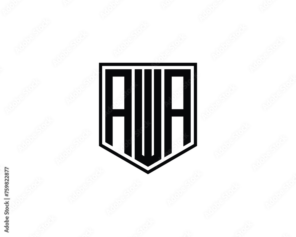 AWA logo design vector template