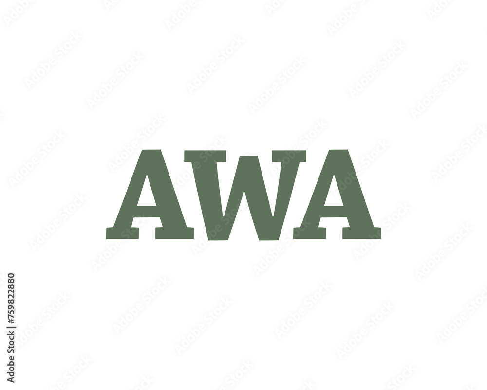 AWA logo design vector template
