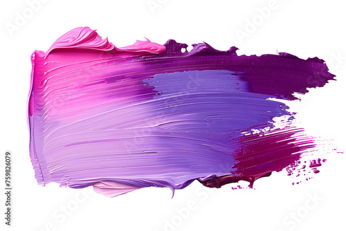 pink and purple acrylic oil paint brush stroke on transparent png background isolated