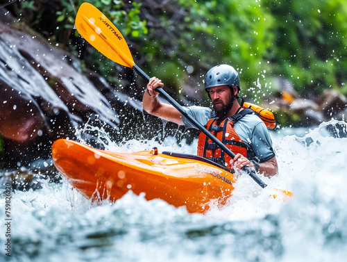 Dynamic action shots of outdoor adventures. rafting in the river © Stream Skins