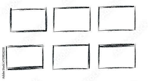 set of hand drawn frames. vector illustration