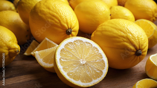 Viele gelbe Zitronen liegen übereinander