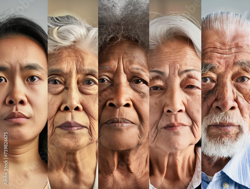 ethnicity age types. portrait of person