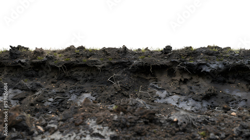 Black soil cut out side view