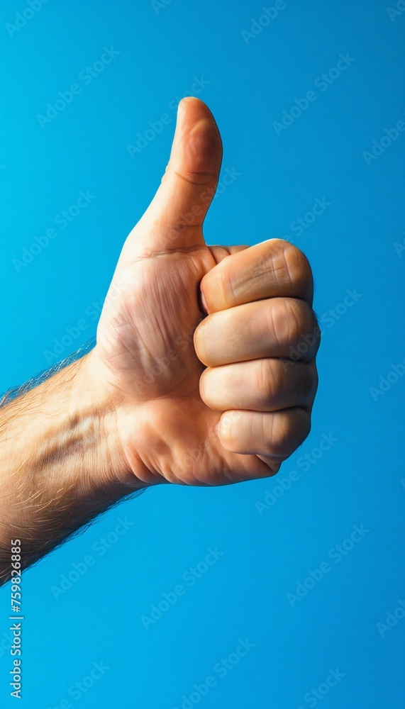 Positive Thumb Up Gesture Blue Positive Thumb Up Gesture Blue