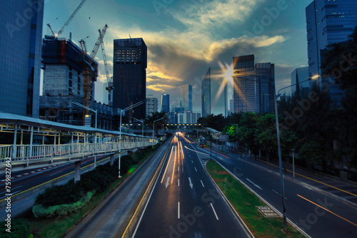 Jakarta night city scape background