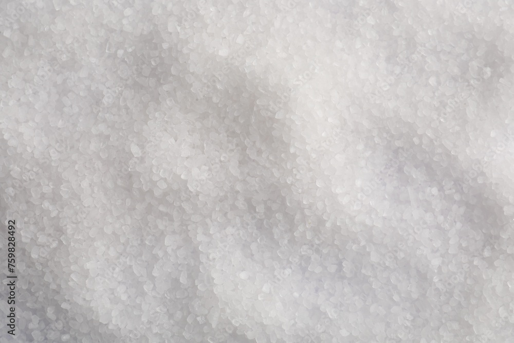 Obraz premium White natural salt as background, top view