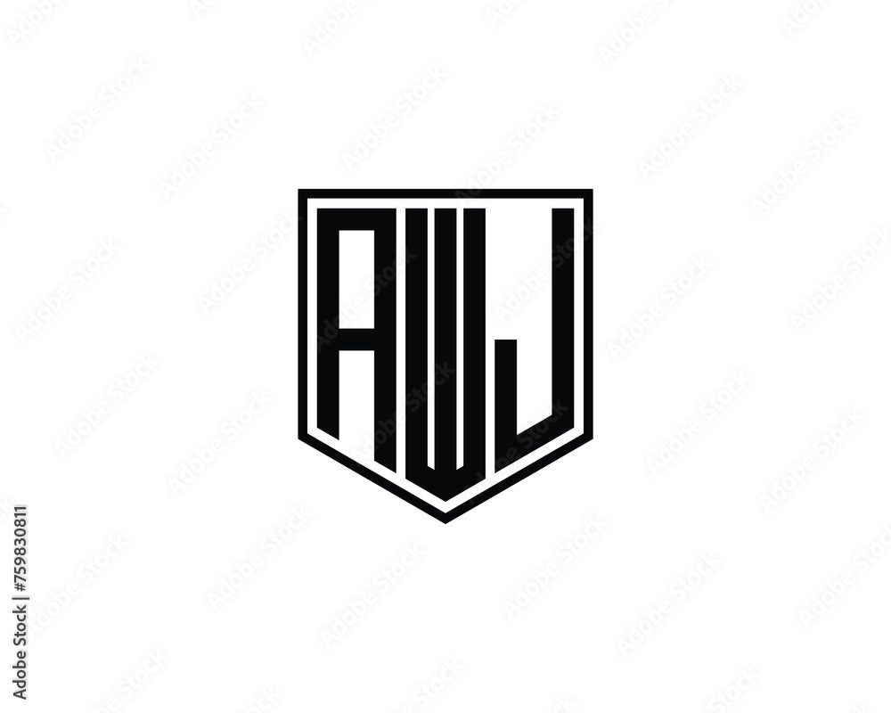 AWJ logo design vector template AWJ logo design vector template