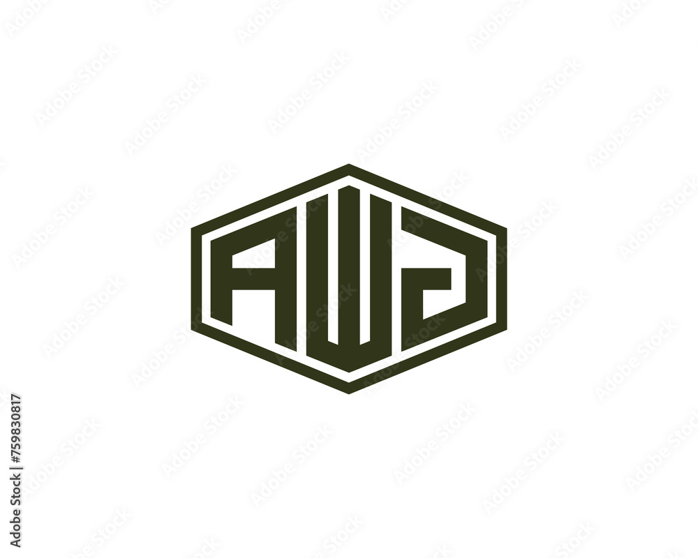 AWJ logo design vector template AWJ logo design vector template