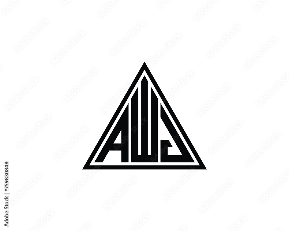 AWJ logo design vector template AWJ logo design vector template