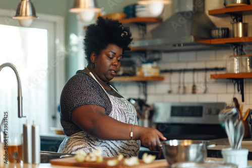 a fat black woman in the kitchen