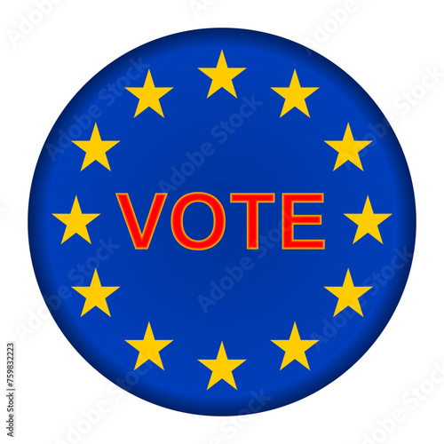 Vote on white background. Isolated 3d illustration
