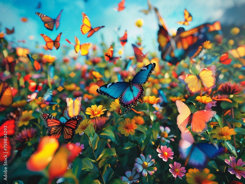 Colorful Butterflies Vivid Wings